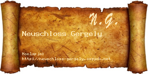 Neuschloss Gergely névjegykártya